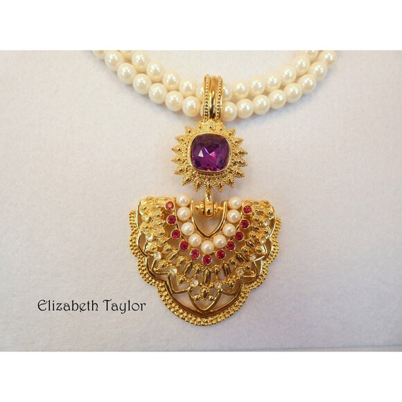 Elizabeth Taylor  SHAILL I JHAVERI AVON IMPERIAL ELEGANCE NECKLACE -Collectible - Picture 2 of 15